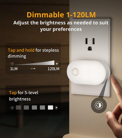 Lyridz cool white LED night light with motion sensor for undisturbed sleep