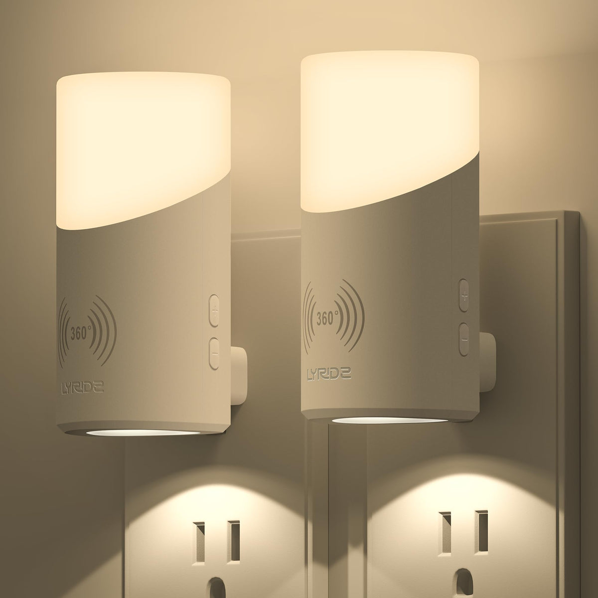 Lyridz LED night light with motion sensor lighting hallways safely at night