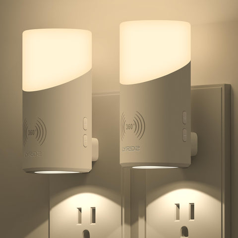Lyridz LED night light with motion sensor lighting hallways safely at night