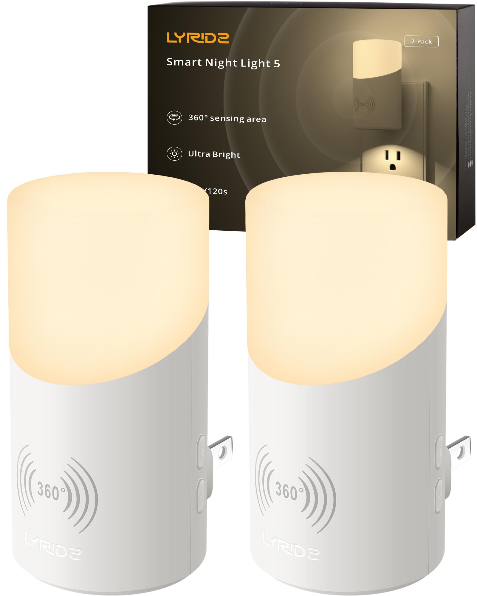 Lyridz motion-sensor night light suitable for bathroom and bedroom