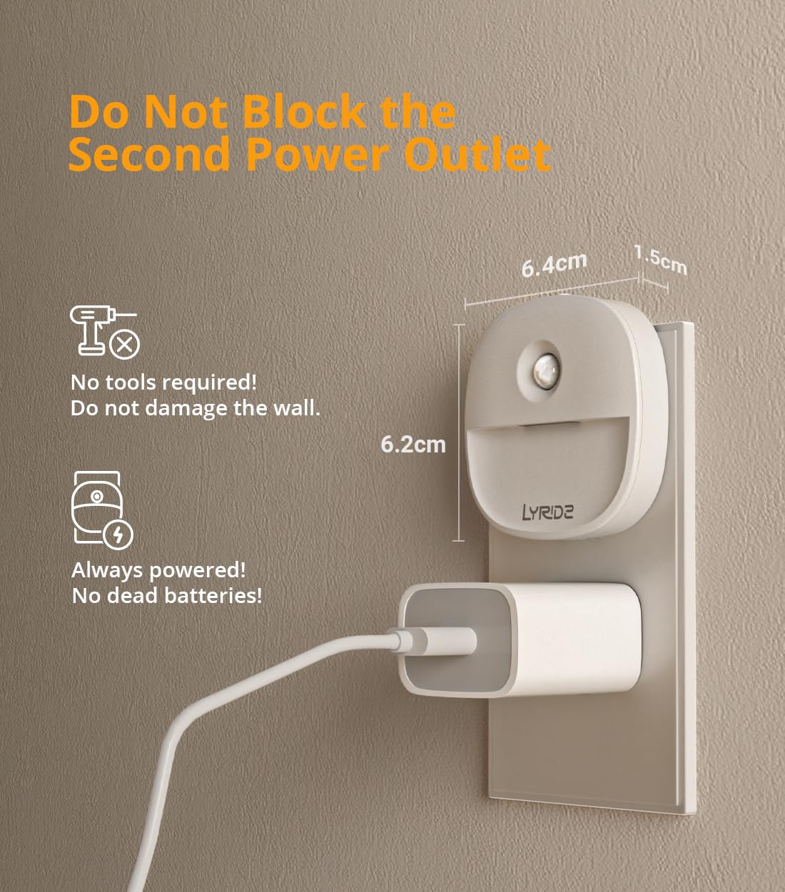 Lyridz safe night light with fire-resistant casing