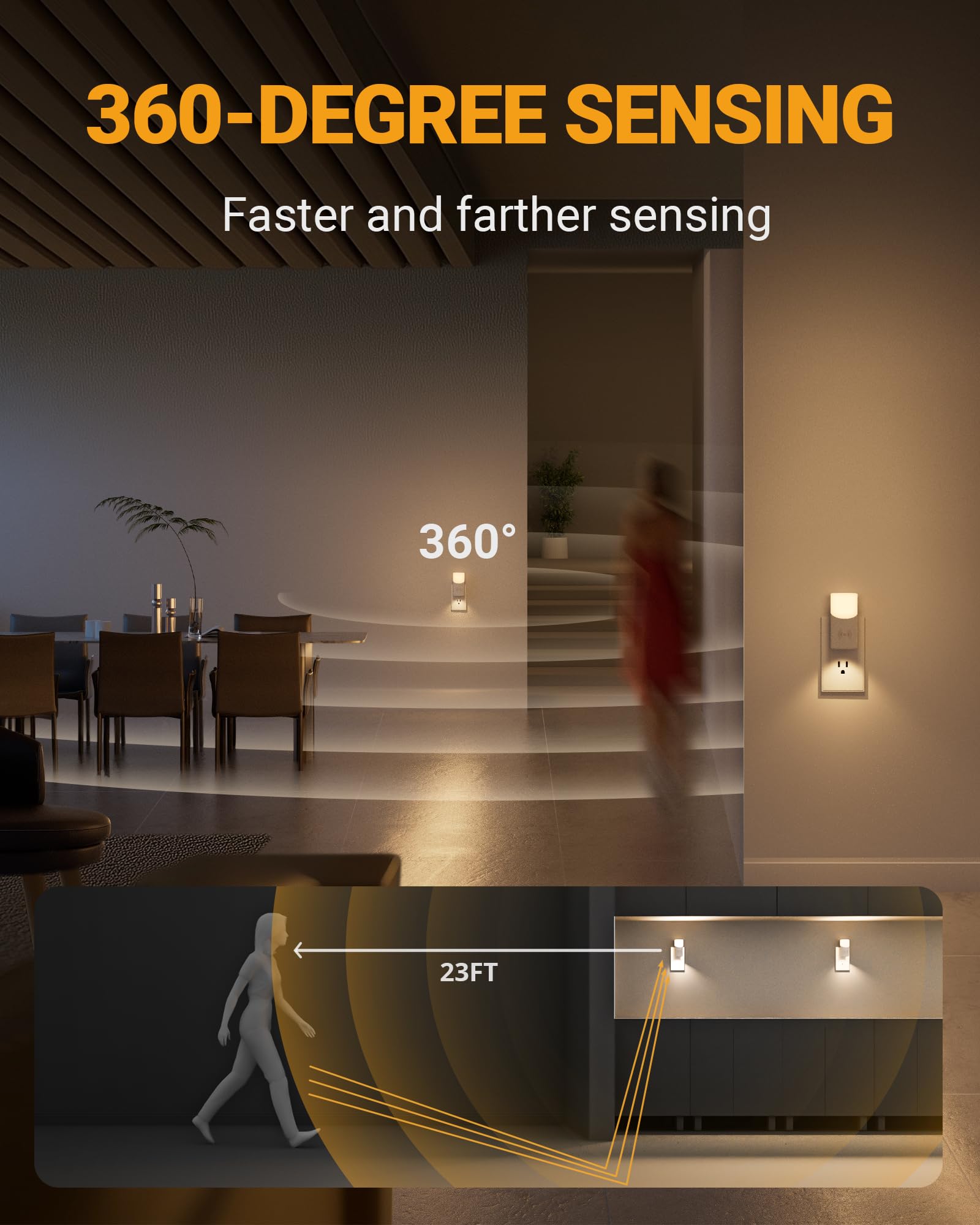 Lyridz dimmable night light adjustable brightness from 1 to 150 lm