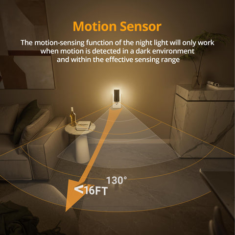 Lyridz motion-sensor night light Auto mode detects movement