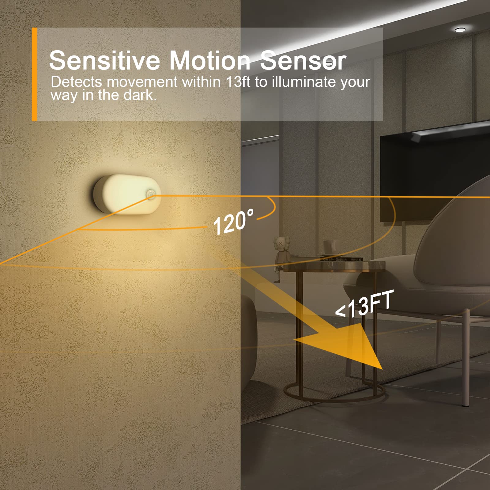 Lyridz motion sensor night light detects movement for automatic activation.