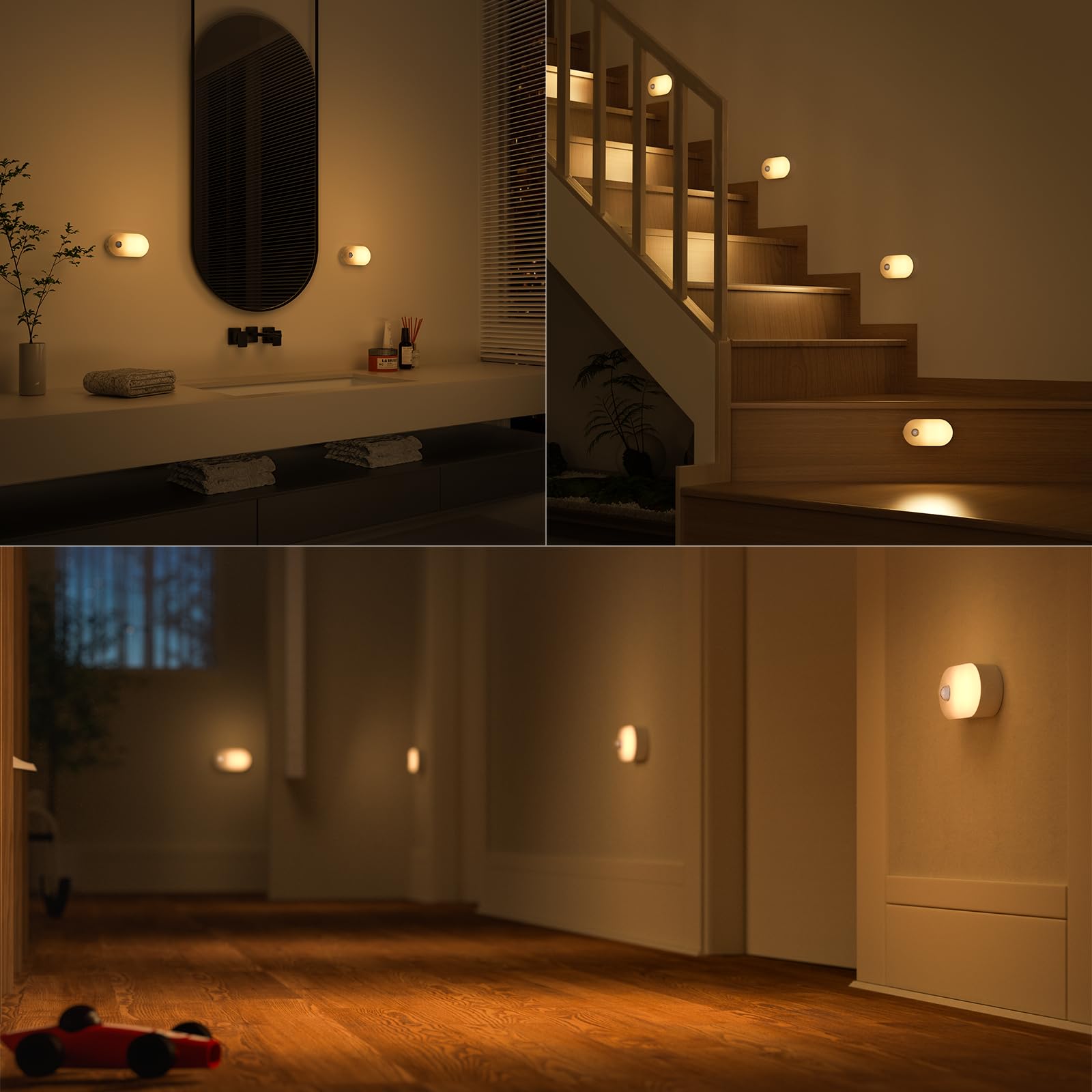 Lyridz night light includes sticky patches for non-metal surfaces and easy placement.