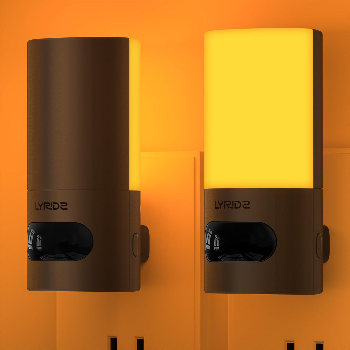 Lyridz plug-in amber night light with rotation for flexible lighting