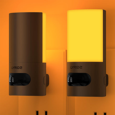 Lyridz plug-in amber night light with rotation for flexible lighting
