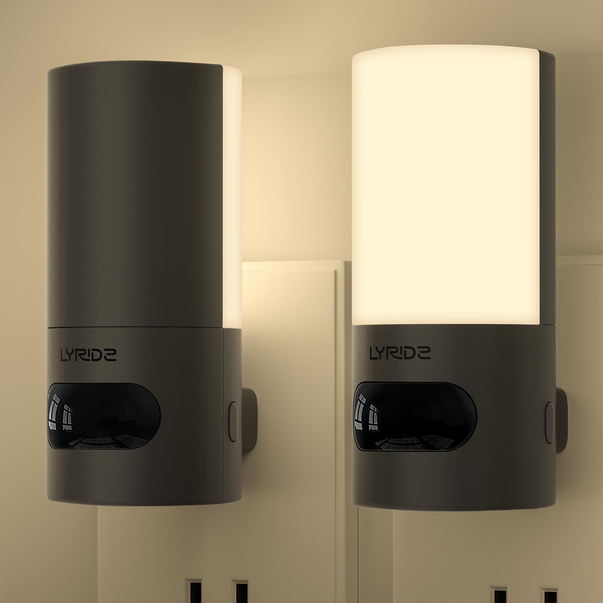 Lyridz plug-in night light front view for safe bedside illumination