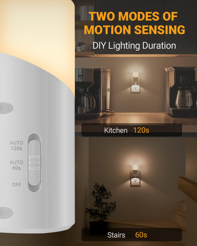 Lyridz plug-in night light auto-off after 120 seconds for longer use