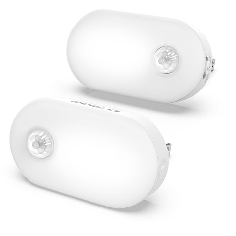 Lyridz plug-in night light with motion sensor delivers bright guidance in hallways