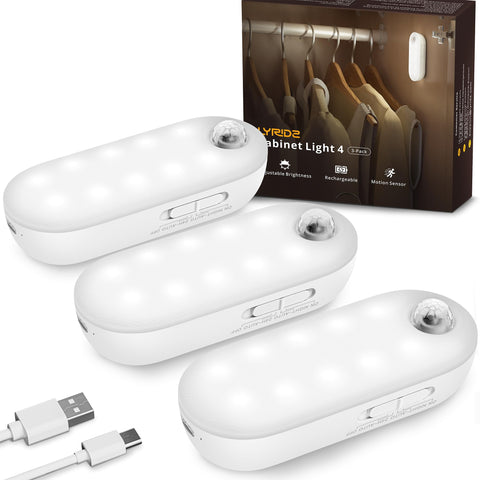 Lyridz rechargeable LED closet light compact unit with long-lasting power for closets.