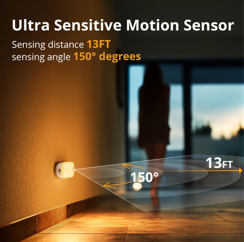 Lyridz motion sensor night light detects movement for hands-free illumination