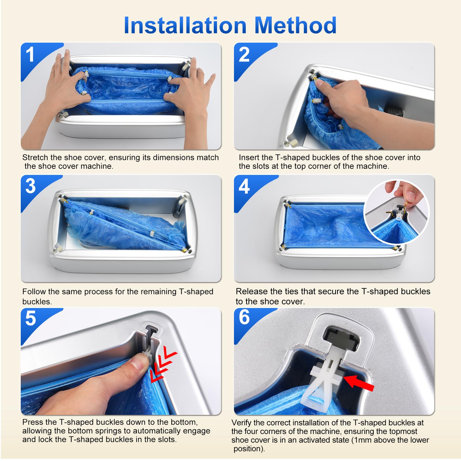 Installation steps for LYSHIYI automatic shoe cover machine