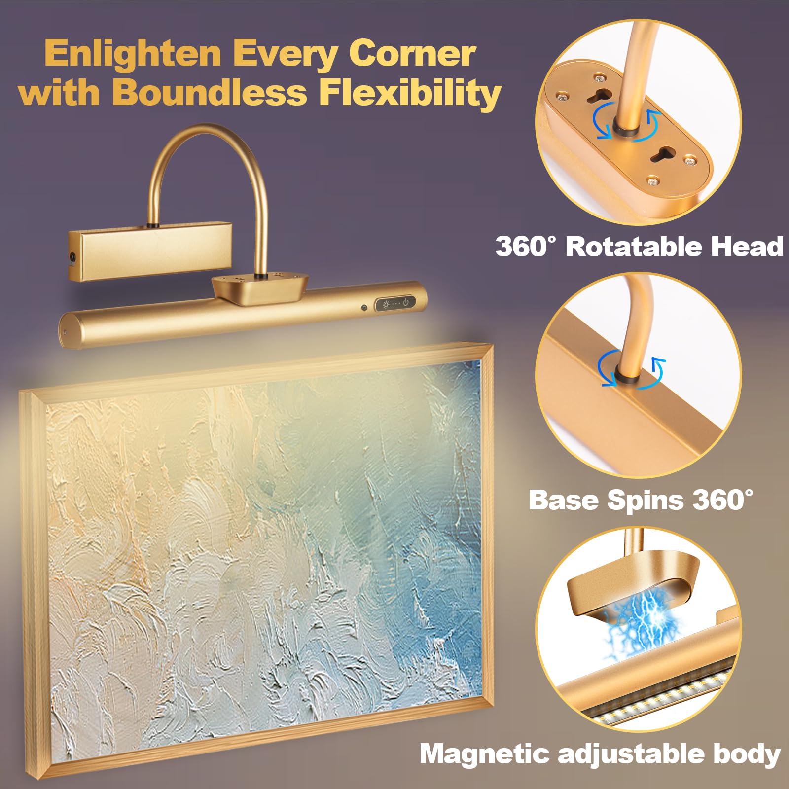LYTARA pivotable bracket allows easy lighting angle adjustments