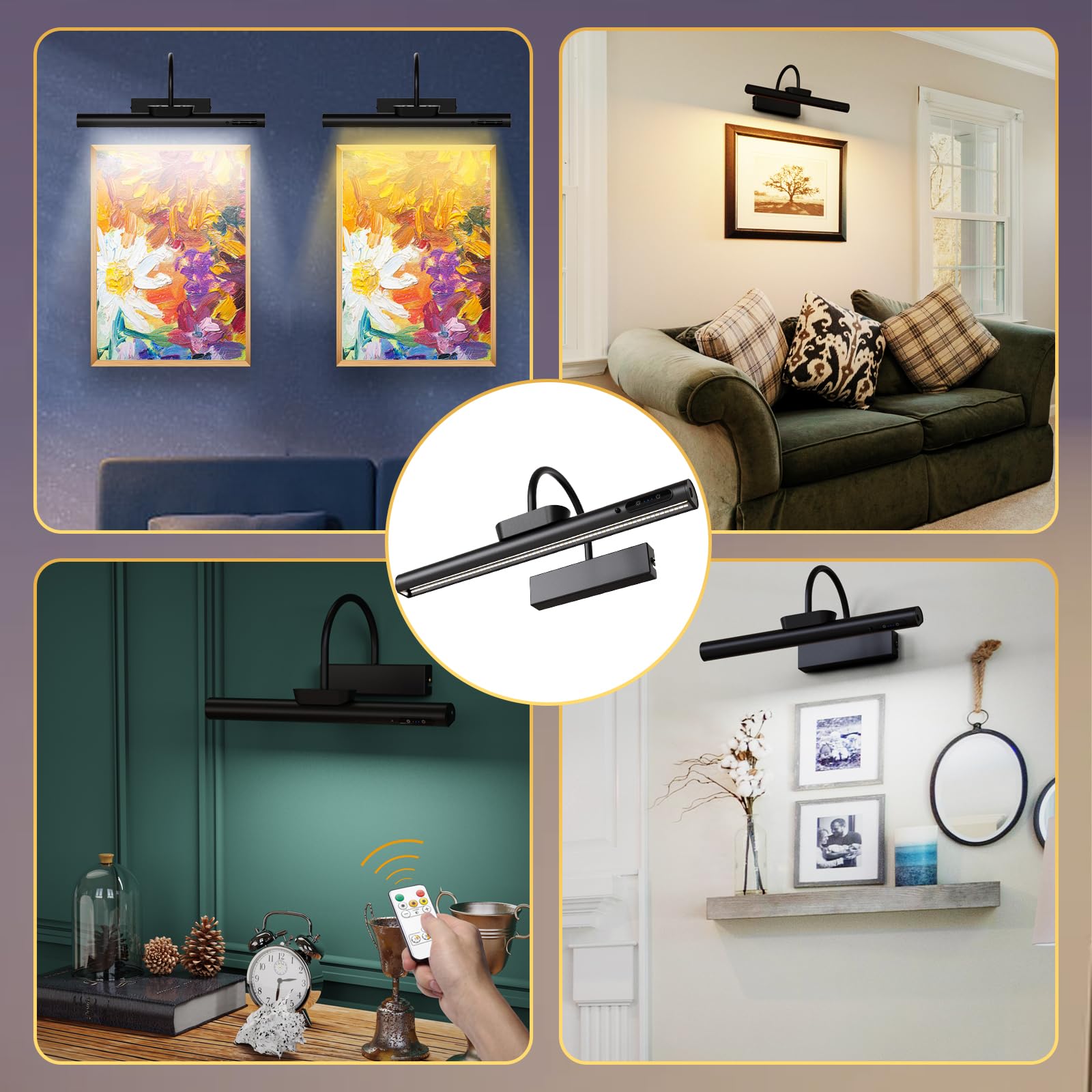 LYTARA modern black metal finish complements galleries and homes.