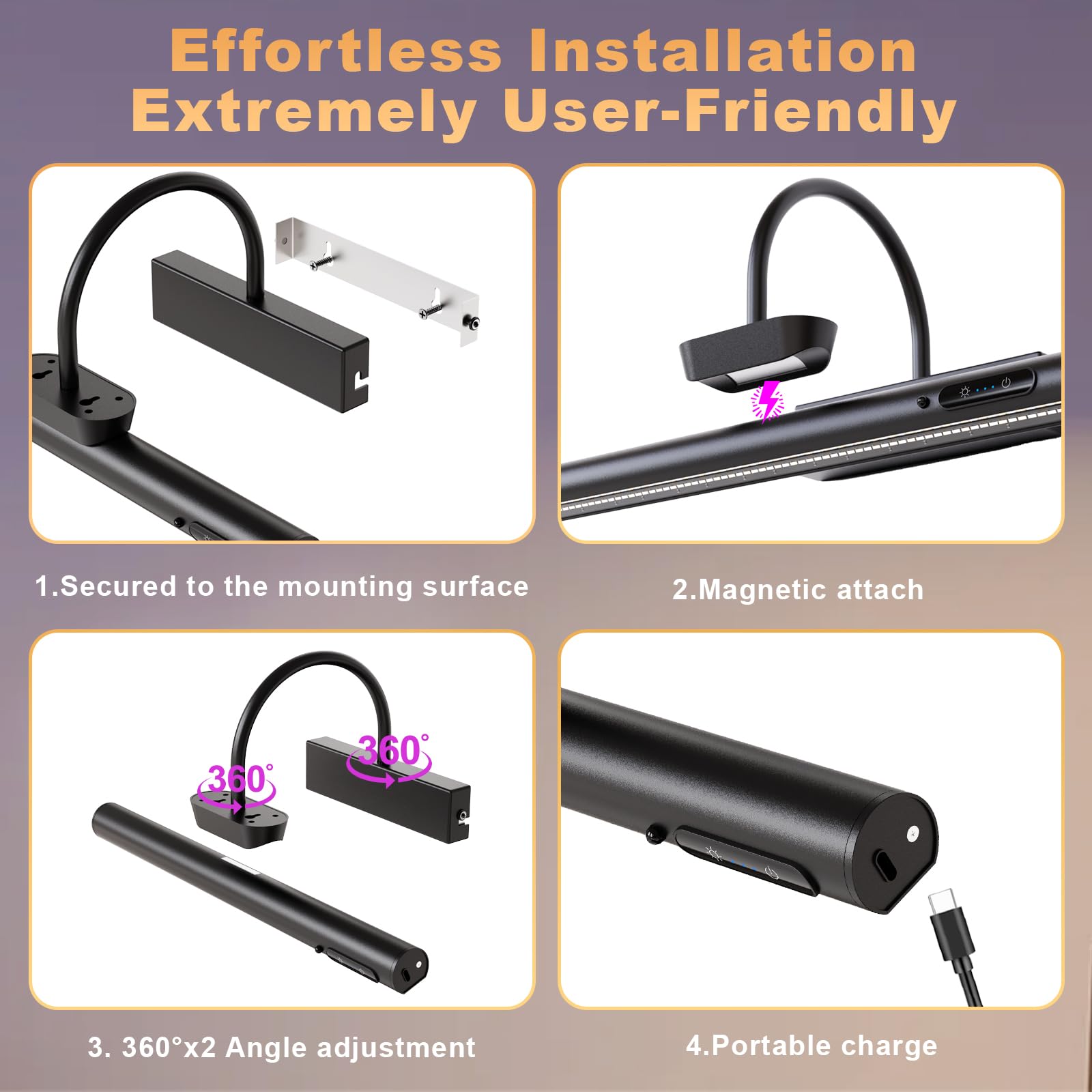 LYTARA pivotable bracket allows precise lighting angles for shadows.