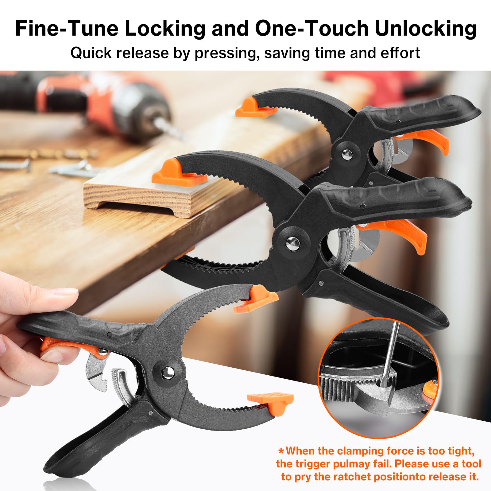 Lytool 4-pack backdrop clips offer a portable woodworking holding solution.