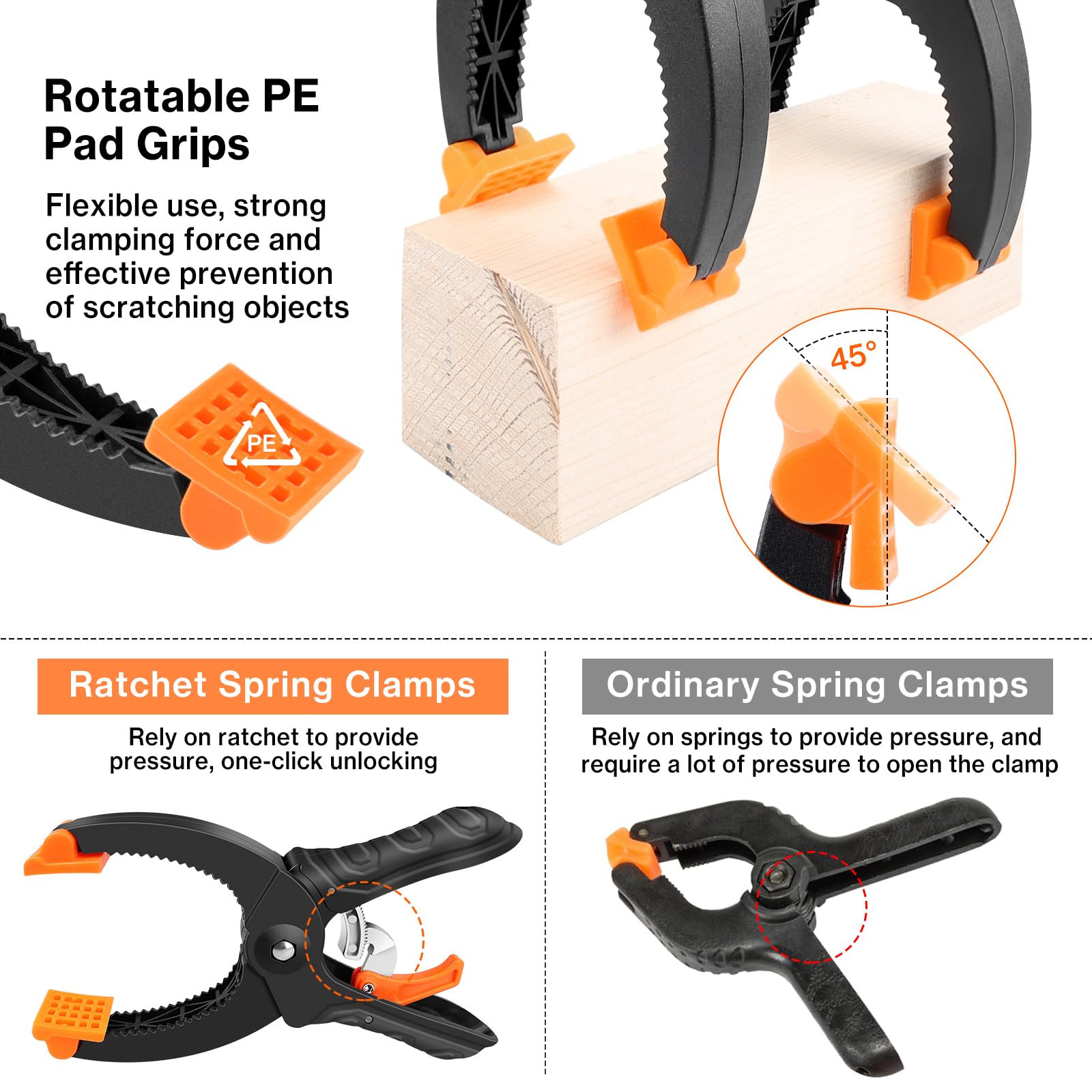 Lytool backdrop clips 4-pack with non-marring pads protecting surfaces.