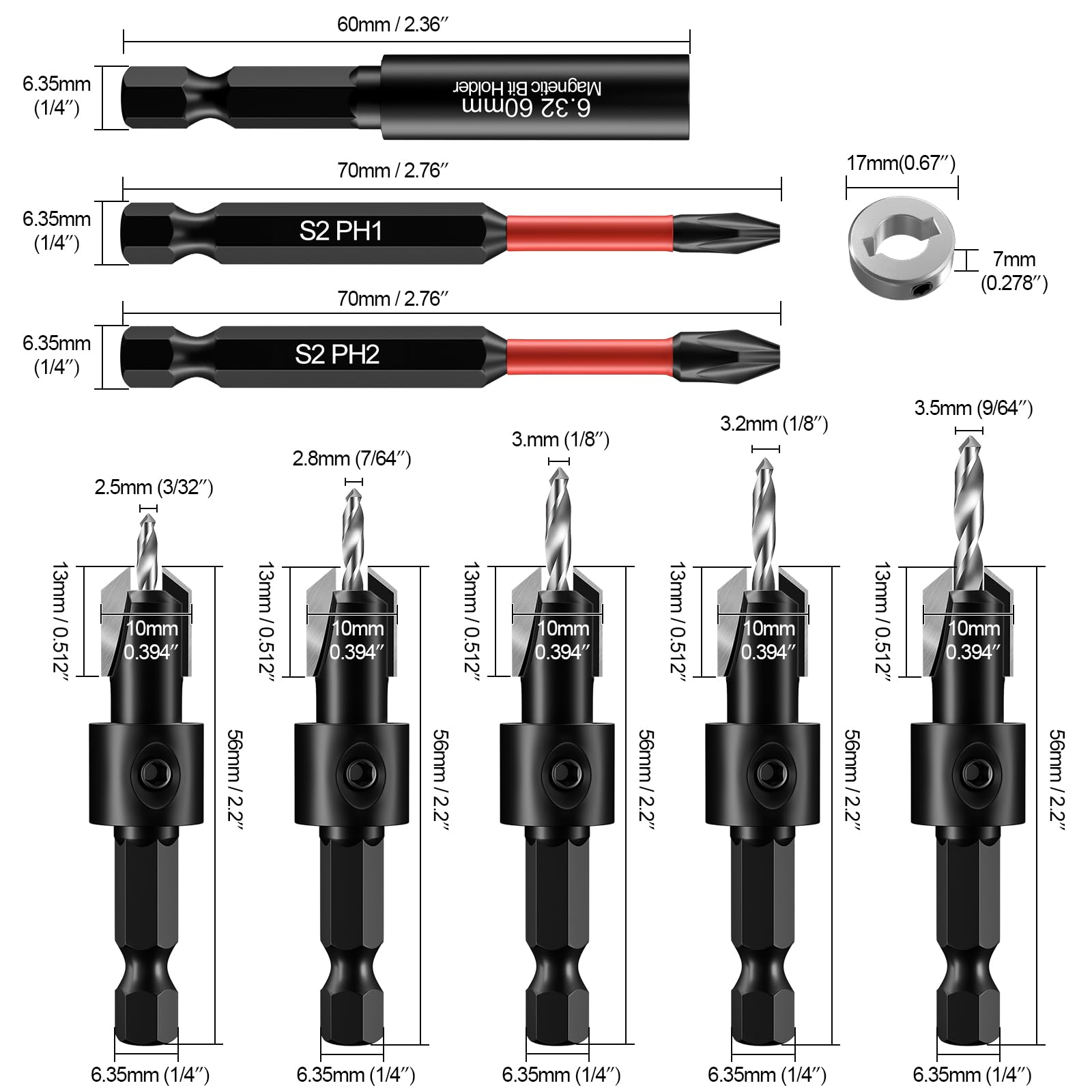 Lytool depth stop collar detail demonstrating accurate drilling depth