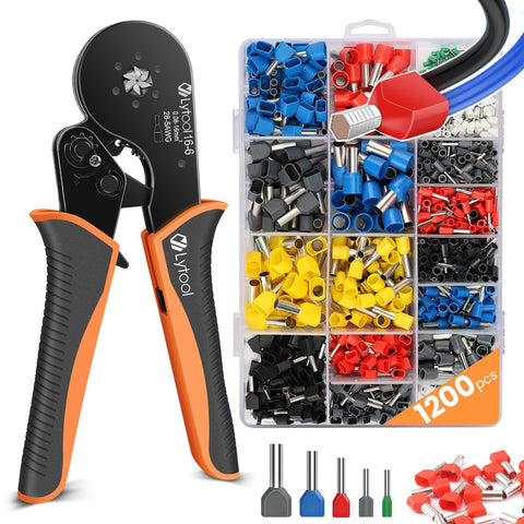 Lytool ferrule crimping tool kit shows hexagonal crimp profile for secure connections