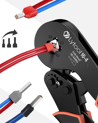 Lytool industrial control panel wiring setup with square crimping for secure terminals.