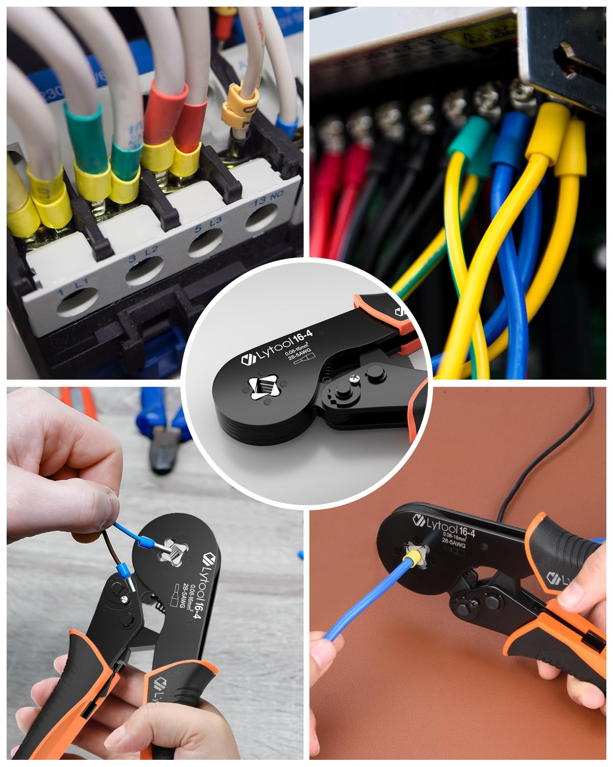 Lytool square jaw crimping close-up highlights strong, repeatable crimps.