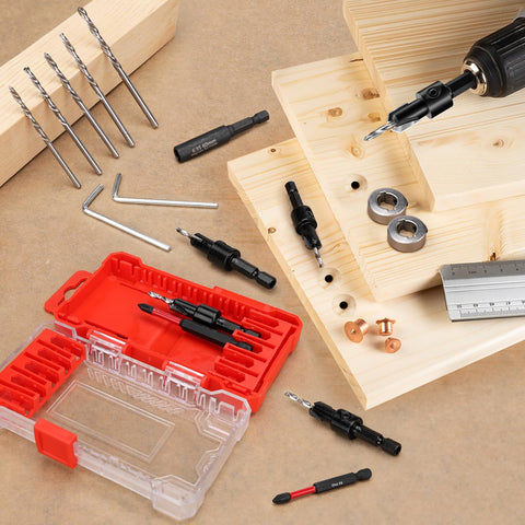 Lytool woodworking countersink in action for cabinetry tasks