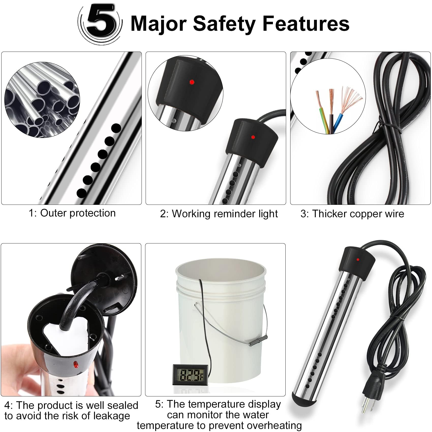 Lytoybe digital thermometer monitors water temperature for precise heating