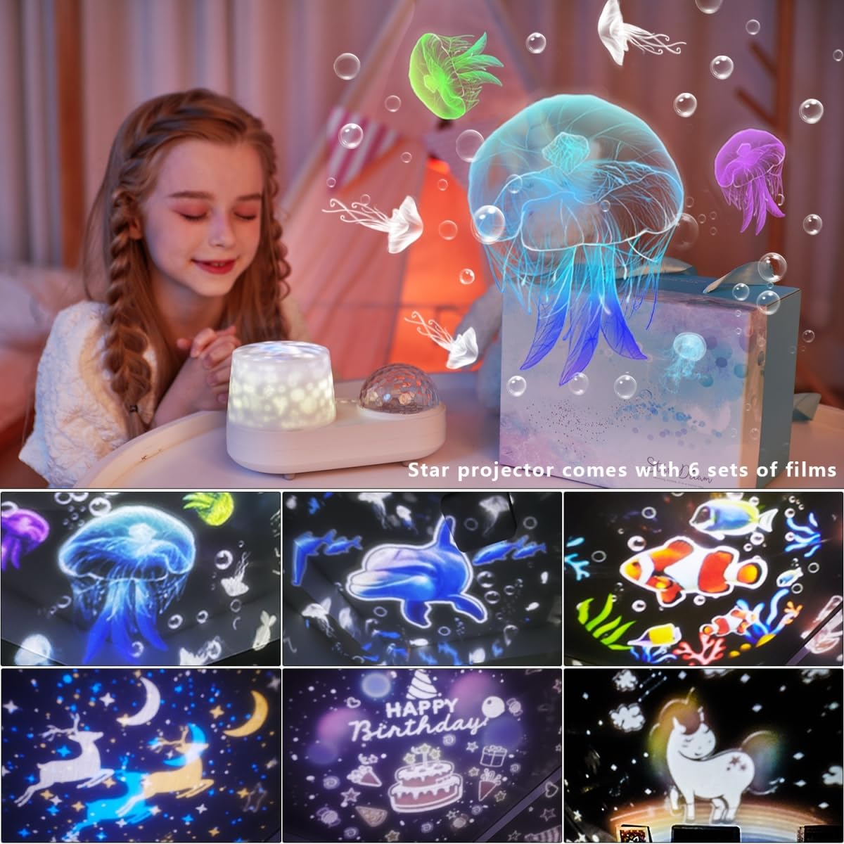 LytRdIt clownfish film projection brightens decor with vivid ocean life.