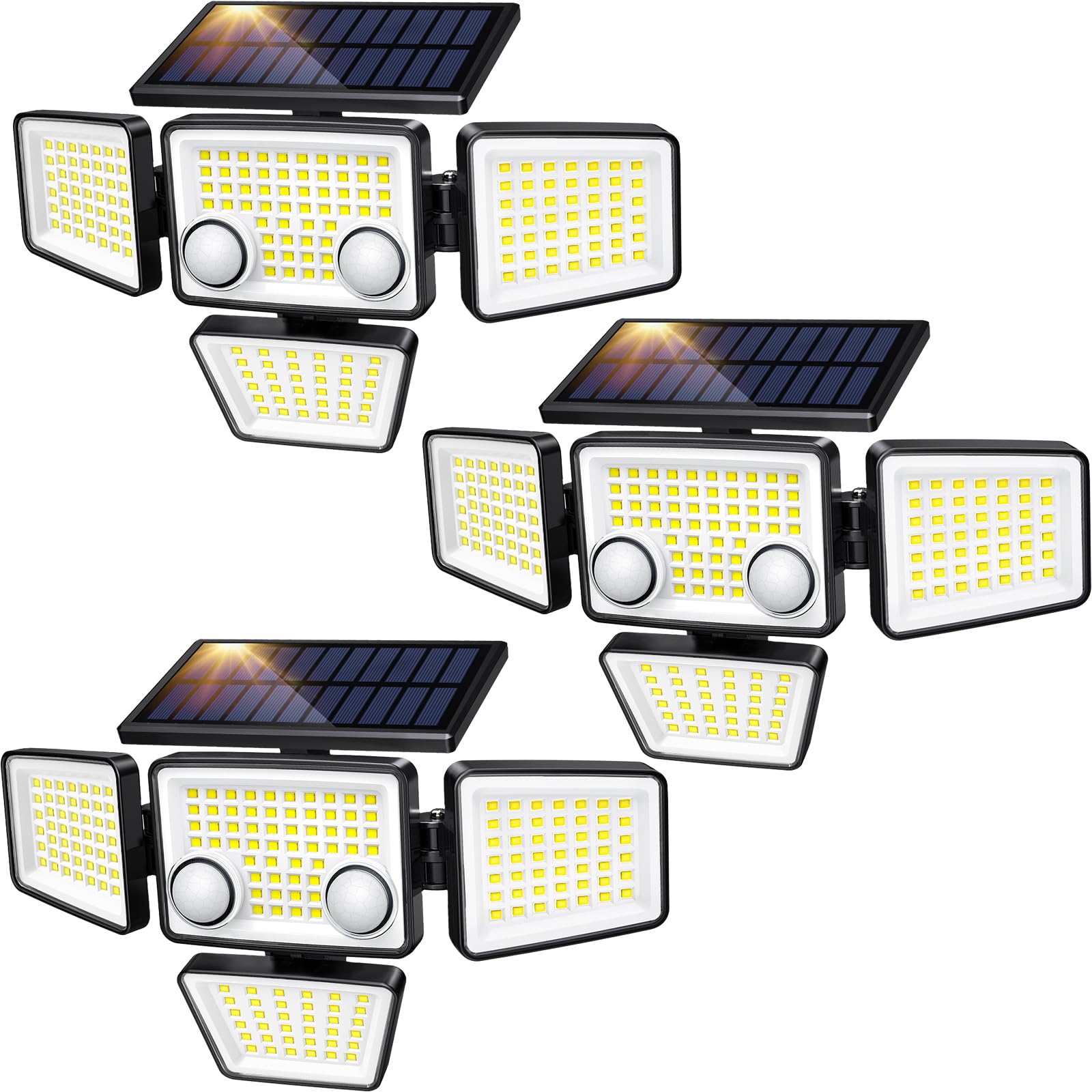 LYWALT 4-head solar outdoor light delivers wide yard coverage for evenings outdoors