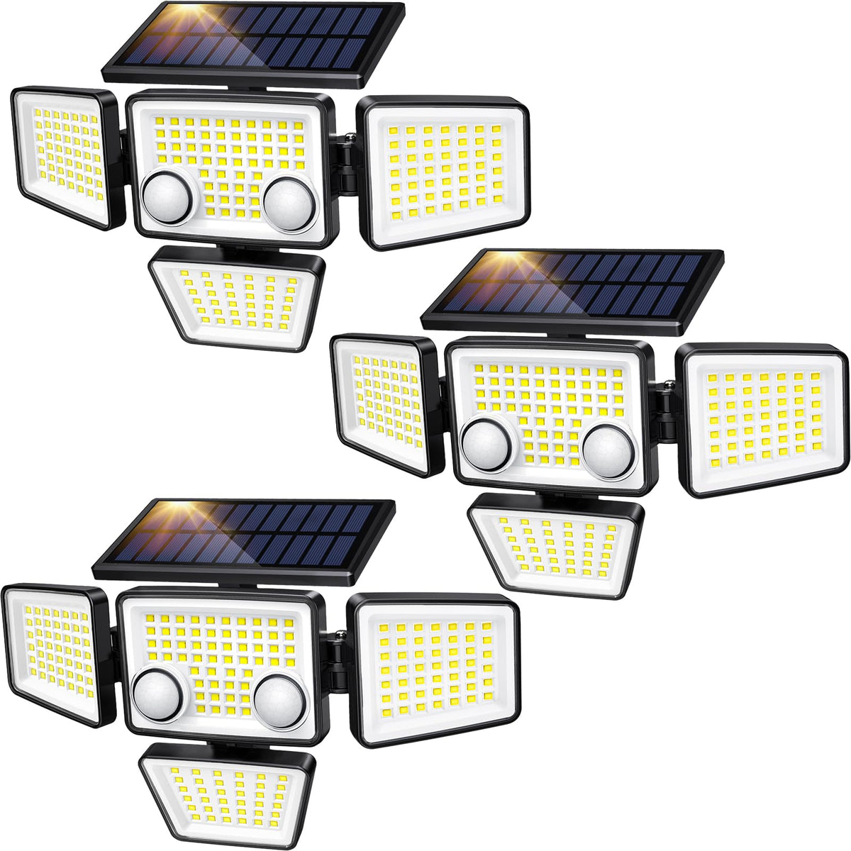LYWALT 4-head solar outdoor light delivers wide yard coverage for evenings outdoors