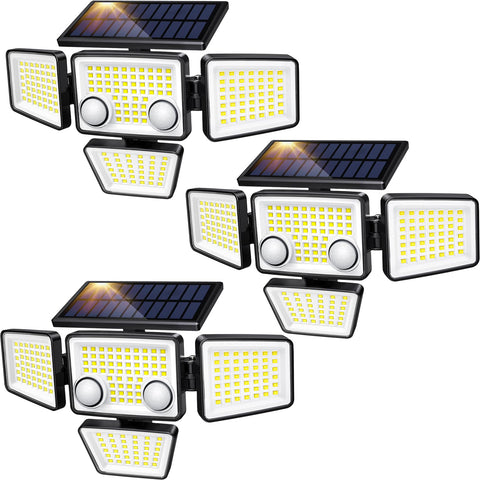 LYWALT 4-head solar outdoor light delivers wide yard coverage for evenings outdoors