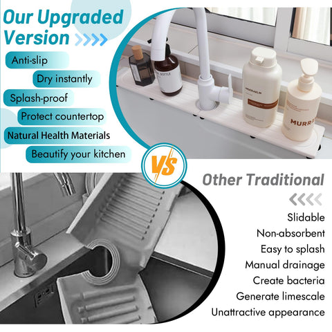 Lyxel bathroom splash guard helps keep the counter dry after use