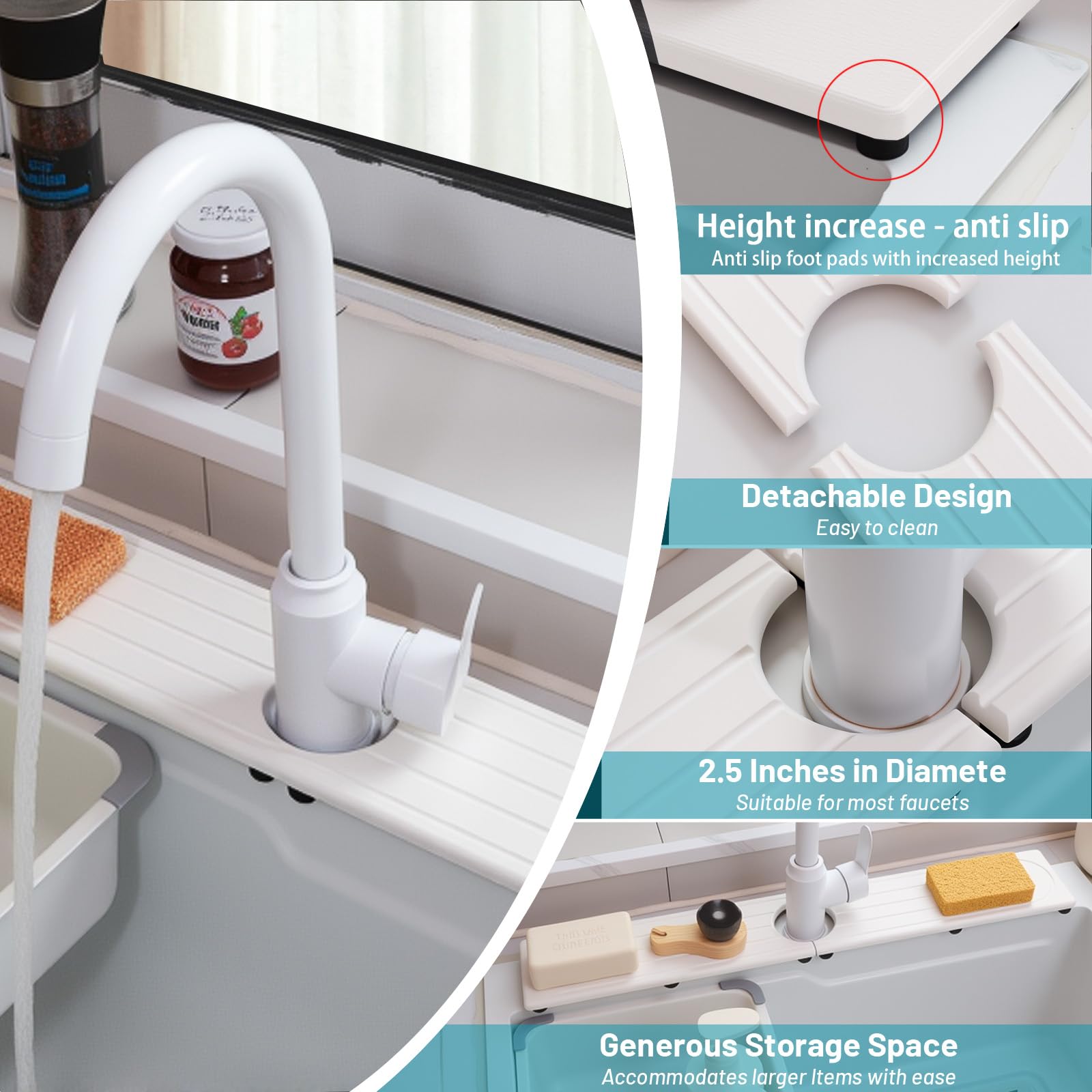 Lyxel counter protector guards surfaces from stains and scratches around the faucet