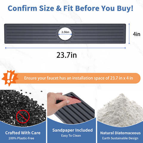 Lyxel faucet mat with anti-slip raised feet for stability.