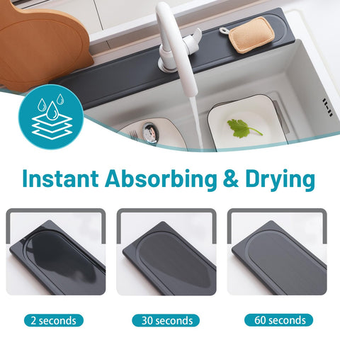 Lyxel stone tray protects counters from scratches and water marks.