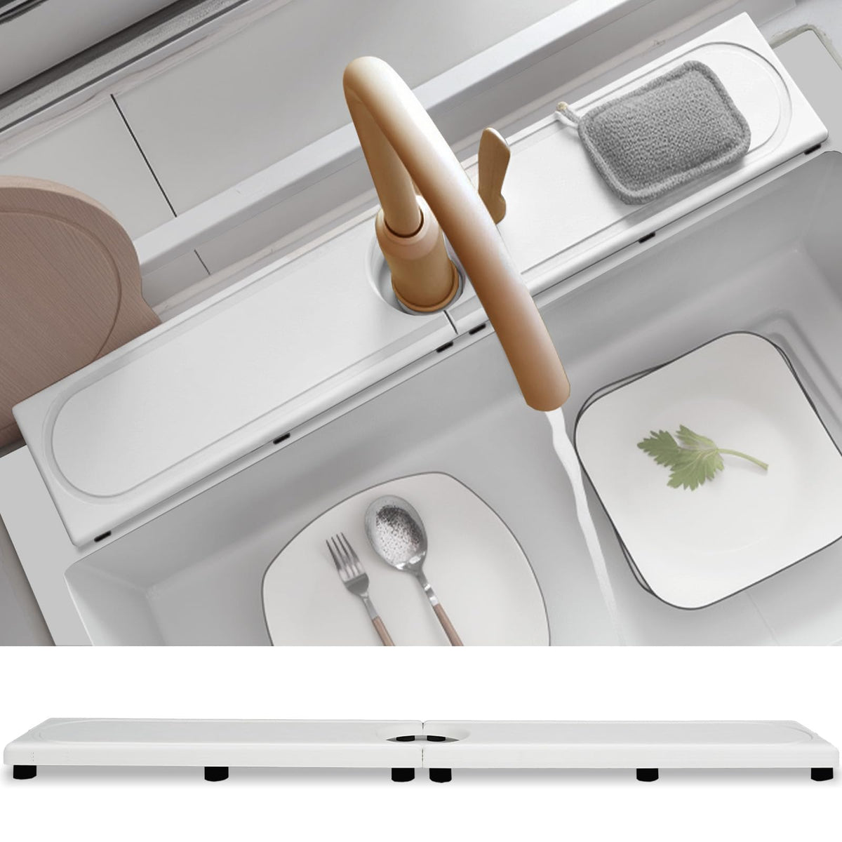 Lyxel Faucet Mat kitchen sink absorption shows rapid moisture uptake to keep countertops dry