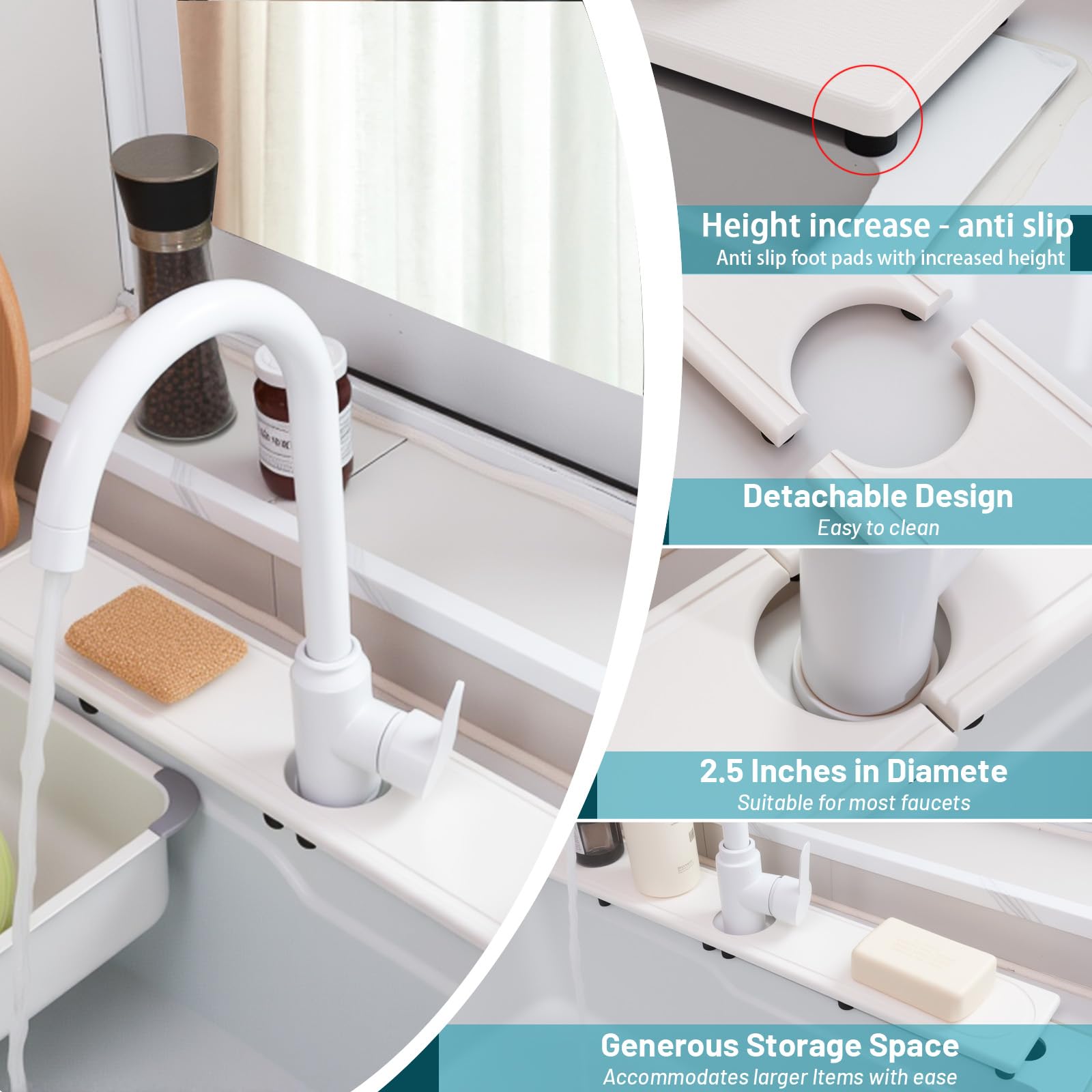 Lyxel Faucet Mat fast-drying stone tray demonstrates quick surface drying