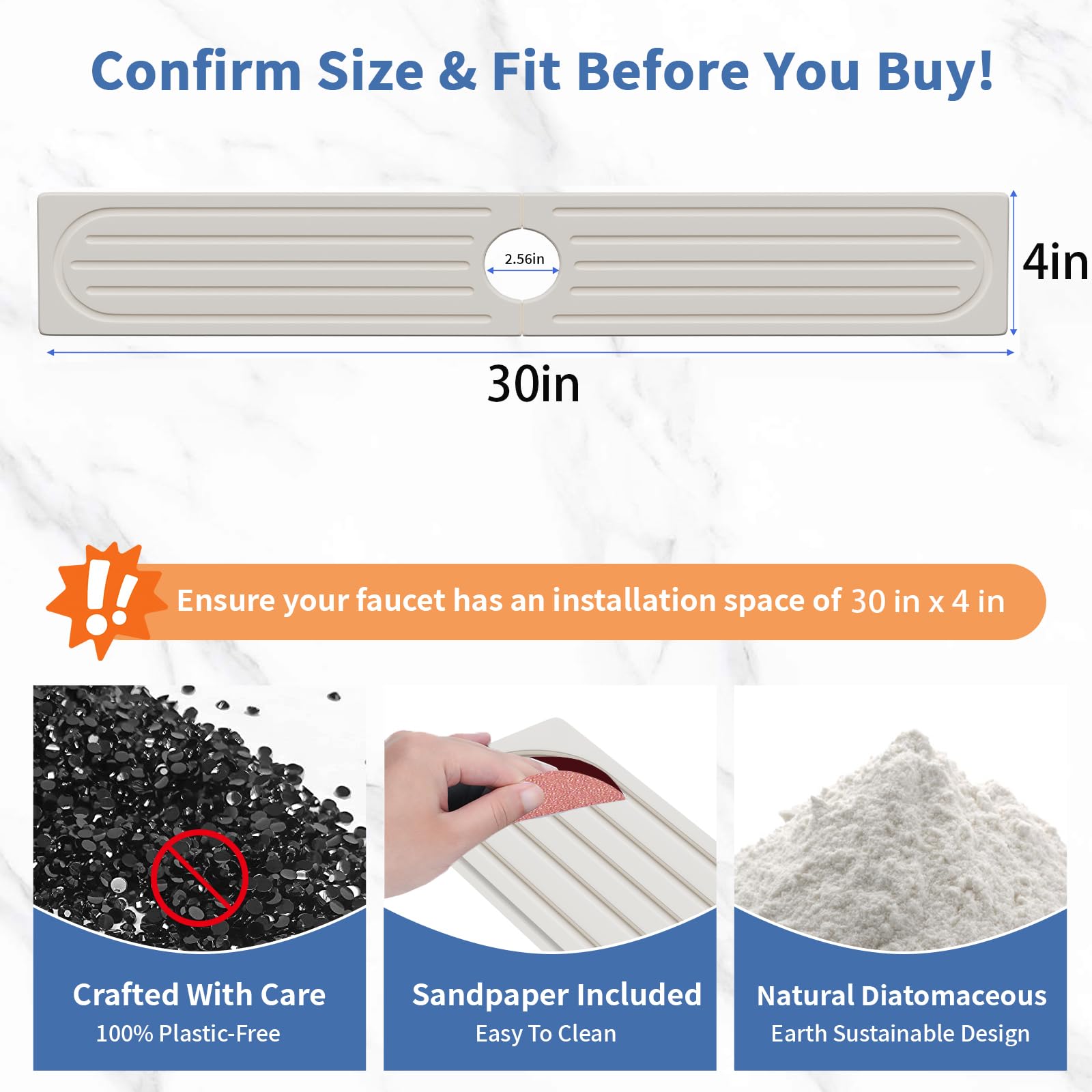 Lyxel faucet mat silicone footpads improve grip while keeping surface elevated.