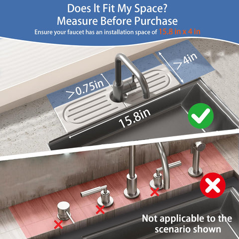 Lyxel faucet mat on counter demonstrates air-drying design for a tidy workspace.