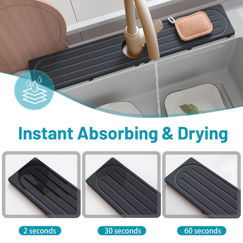 Lyxel protective mat guards countertops against stains and scratches.