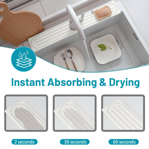 Lyxel sink splash guard demonstrating raised edge protection.