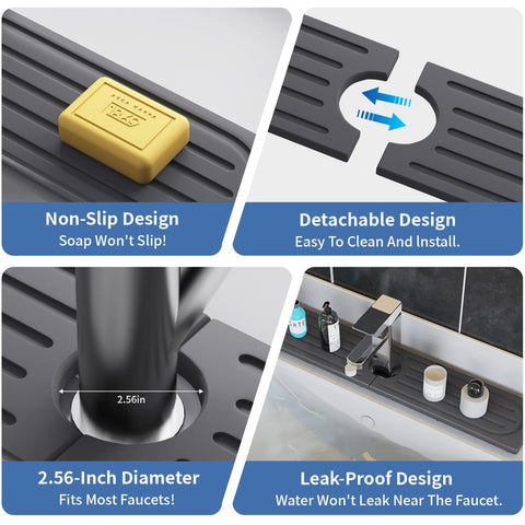 Keeps countertops clean and minimizes water spotting with fast drying surface.