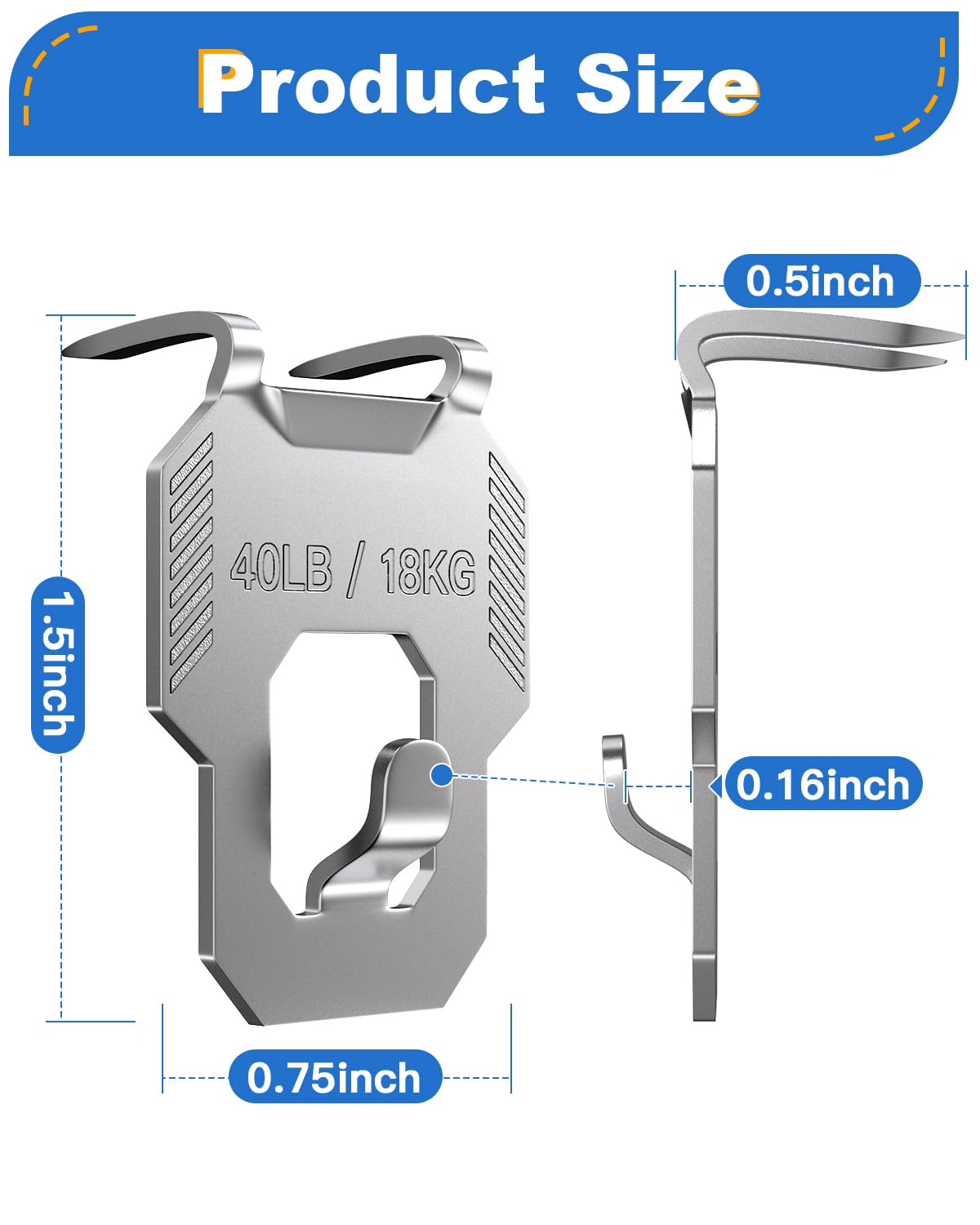 LZC tool-free wall hooks install without studs for quick decorating.