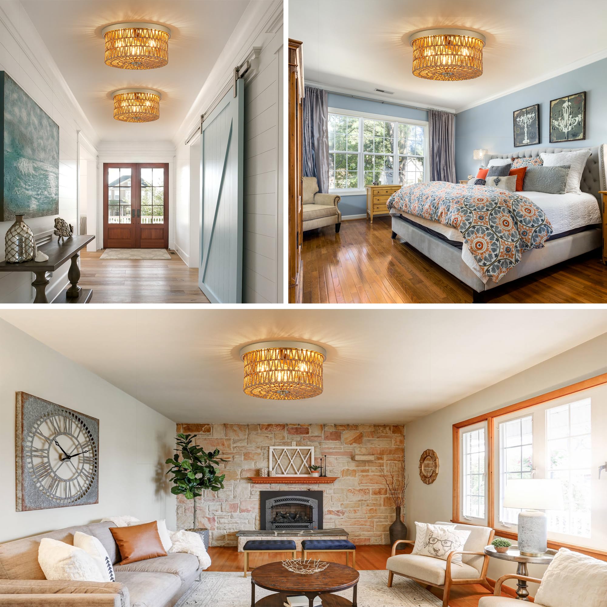 Lzglyptics rattan flush mount installation demonstrates quick setup