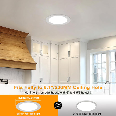 LZHOME 8-inch LED downlight with junction box enabling clean, canless install.