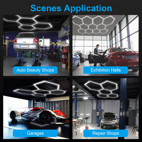 LZHOME hexagon LED garage light accessories pack enables scalable, customizable layouts.