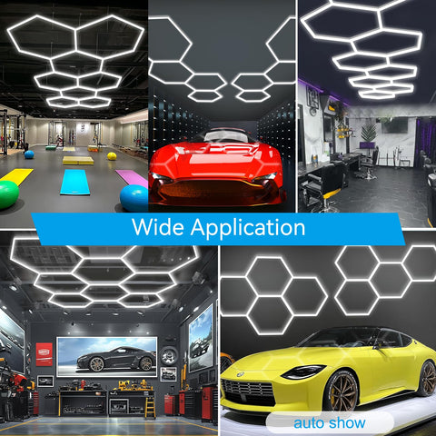 DIY kit for LZHOME Hexagon LED garage light supports expandable hexagon layouts
