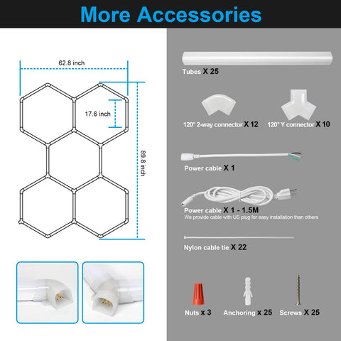 LZHOME hexagon LED garage light over 50,000-hour lifespan lowers maintenance needs.