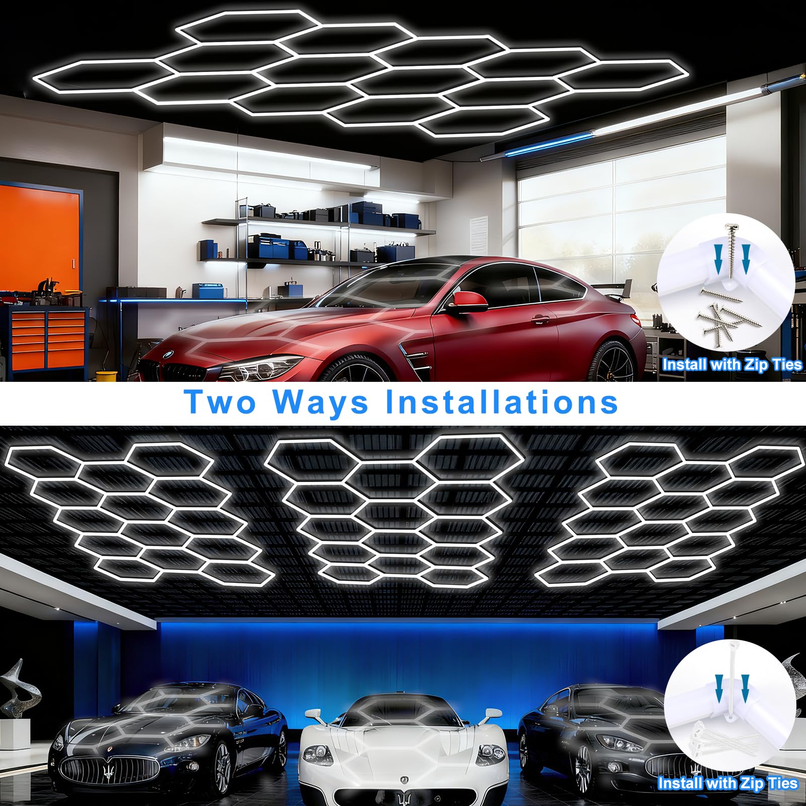 LZHOME hexagon light safety design protects during installation.